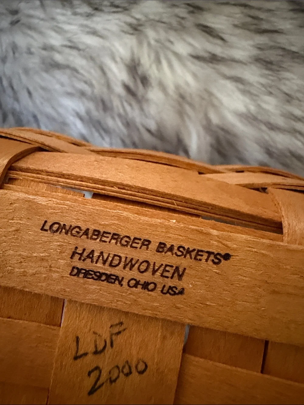 Longaberger Orange Handwoven Picnic Basket with Single Top Handle